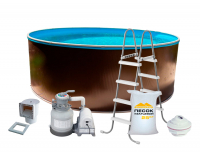 Бассейн Лагуна морозоустойчивый 2.00х1.25м круглый шоколад (песчаный фильтр, лестница, кварцевый песок,скиммер, форсунка) 20011-02